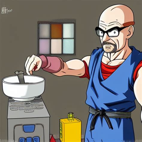 Walter White cooking meth in a Dragon ball Z artstyle : r/StableDiffusion