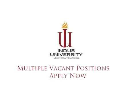 Indus University Jobs April 2023