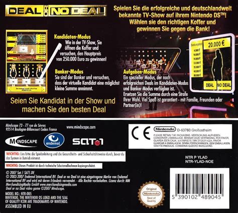 Deal or No Deal (2007) Nintendo DS box cover art - MobyGames