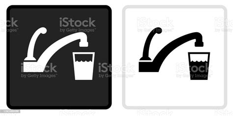 Faucet And Water Icon On Black Button With White Rollover Stock ...