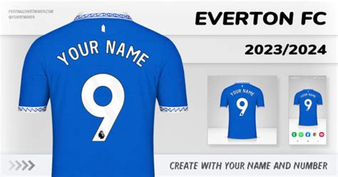 Everton FC 2023/2024 shirt. Create shirt with your name and number.