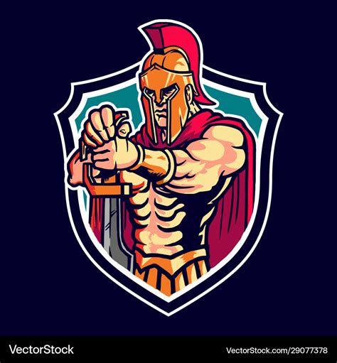 Sparta warrior character mascot logo Royalty Free Vector