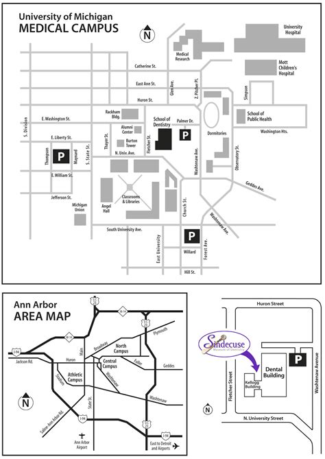 University of Michigan Medical Campus Visitor Map - Ann Arbor Michigan USA • mappery