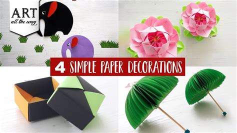 4 Simple Paper Decorations | DIY Paper Crafts Idea | Paper Craft Compilation - YouTube