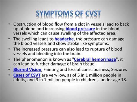 PPT - Cerebral Venous Sinus Thrombosis (CVST) PowerPoint Presentation, free download - ID:7633648