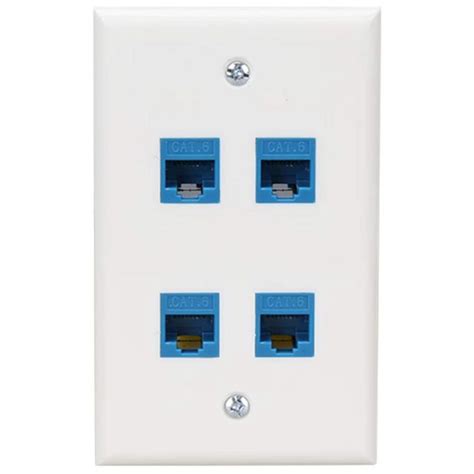 Ethernet Wall Plate 4 Port Wall Plate Female-Female Compatible with for Cat7/6/6E/5/5E Ethernet ...