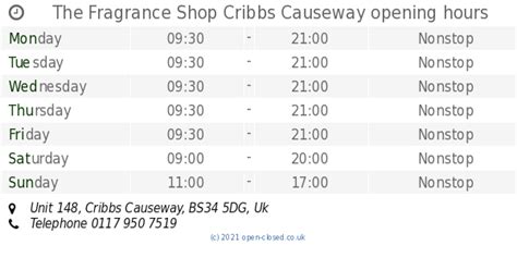 The Fragrance Shop Cribbs Causeway opening times, Unit 148