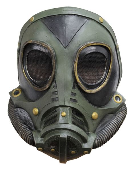 Steampunk latex gas mask green for sci-fi costumes | horror-shop.com