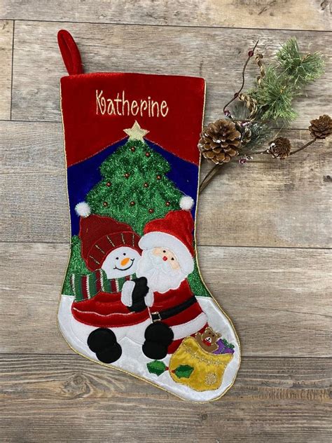 Embroidered Christmas Stockings Personalized Christmas - Etsy