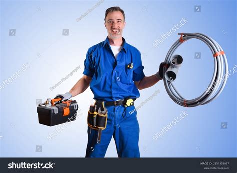 Portrait Uniformed Plumber Work Tools Hands Stock Photo 2153353097 ...