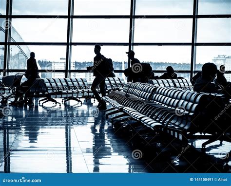 Departure Lounge of an Airport Stock Image - Image of glass, passenger ...