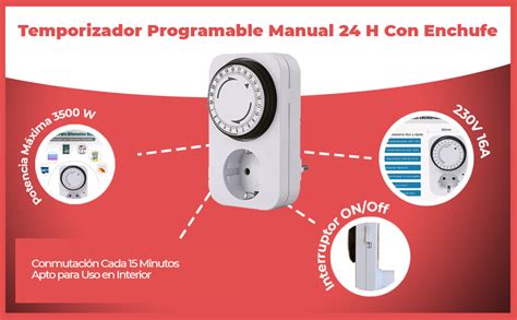 Programmable Timer Manual 24 H with Plug White, cablepelado® : Amazon.co.uk: DIY & Tools
