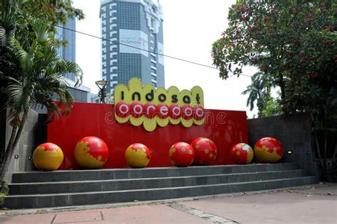 Logo of the Indosat Ooredoo Company in Central Jakarta Editorial Photography - Image of telecoms ...