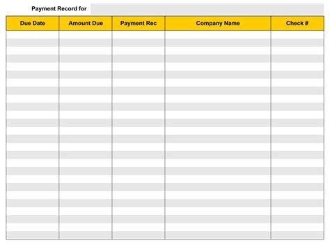 Payment Log Sheet Template - 10 Free PDF Printables | Printablee