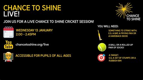 Chance to Shine LIVE! | Cricket Taster Session | 13 January 2021 - YouTube