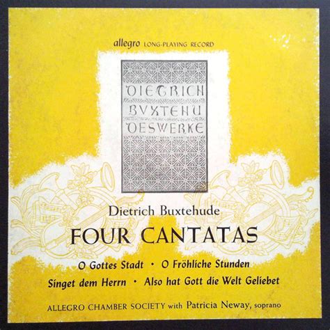 Patricia Neway, Dieterich Buxtehude – Four Cantatas (Vinyl) - Discogs