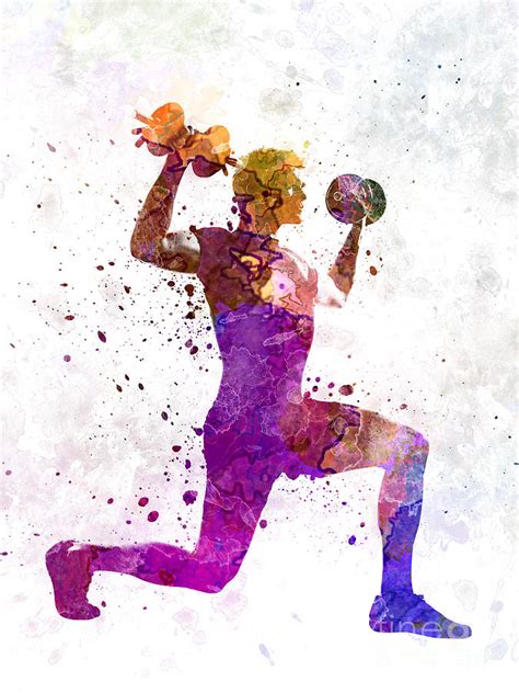 Man Exercising Weight Training Workout Fitness Painting by Pablo Romero