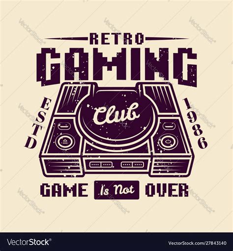 Retro gaming club emblem with game console Vector Image