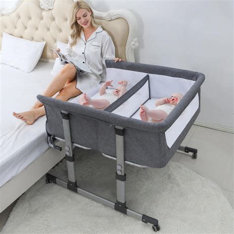 Buy Ihoming Twin Bassinets for Baby, Double Bassinet Bedside er for ...