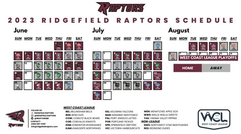 2023 Schedule Released – Ridgefield Raptors