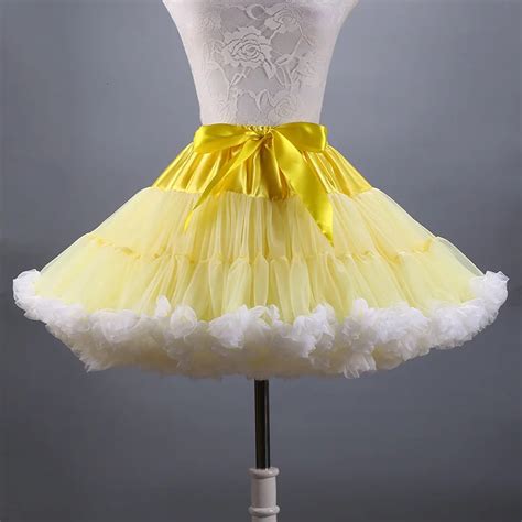 FOLOBE Stock Yellow Tulle Skirt Vintage Tutu Skirts Women Costume ...