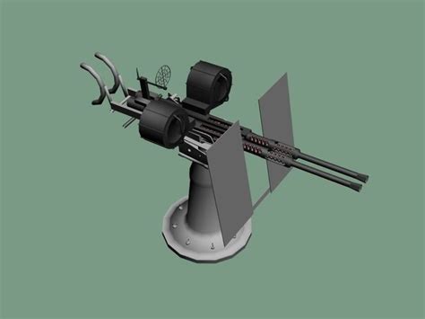 Oerlikon 20mm twin anti-aircraft gun - WWII 3D model | CGTrader