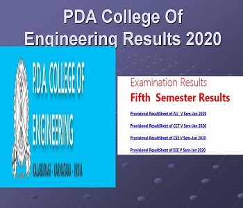 PDA College Of Engineering Results 2020 AU 5th 7th Sem CSE CCT EEE ISE ...