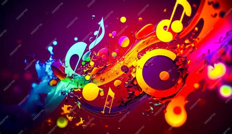 Premium Photo | Colorful music background with music notes and music ...