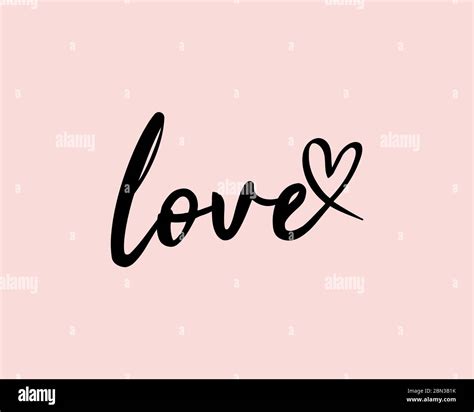 Word love ends with heart. Valentines Day. Romantic quote vector ...