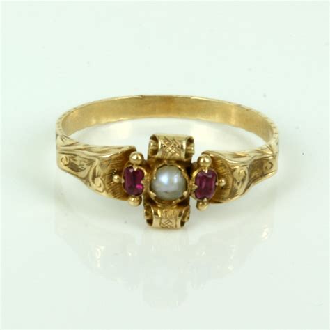 Buy Victorian era antique ruby and pearl ring. Sold Items, Sold Rings ...