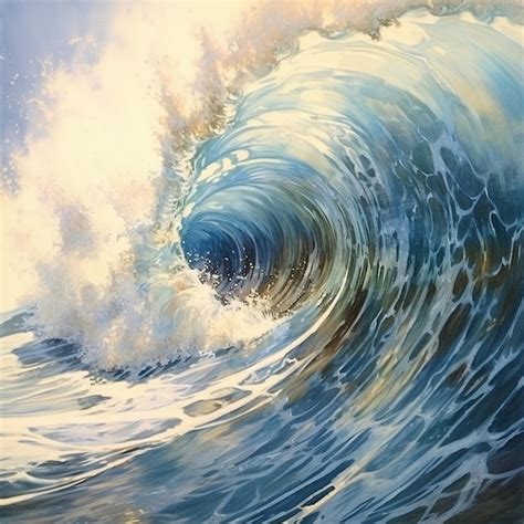 Premium AI Image | a painting of a wave that has the word wave on it.