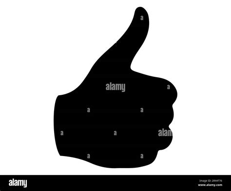 Thumbs up silhouette vector art white background Stock Vector Image & Art - Alamy