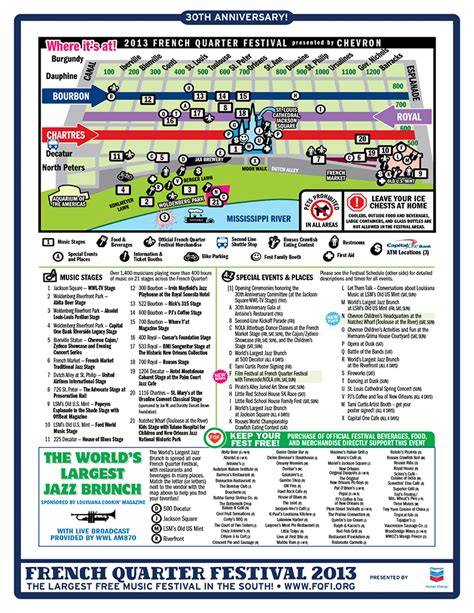 2013 French Quarter Festival Map | French quarter festival, Festival ...