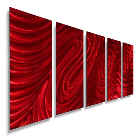 Red Abstract Painting Metal Wall Art Multi Panel Wall Art | Etsy