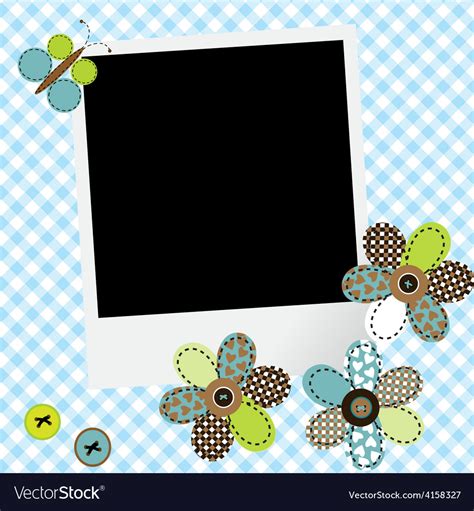 Scrapbook baby boy design with photo frame Vector Image