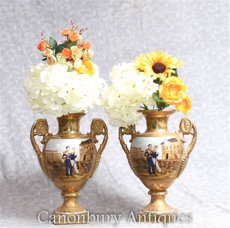 Pair Sevres Napoleon Vases - French Porcelain Vases