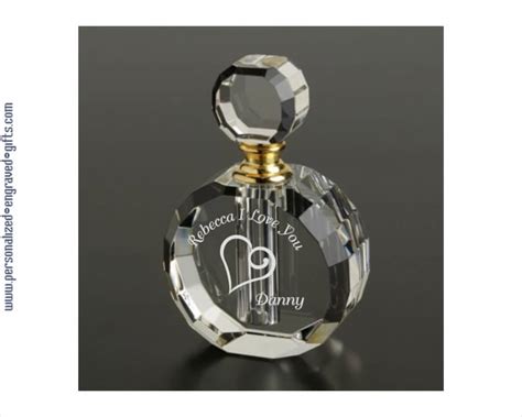 Crystal Laser Engraved Round Perfume Bottle Keepsake - The Zoe