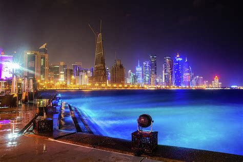 Doha Qatar at Night Photograph by Alex Mironyuk | Fine Art America