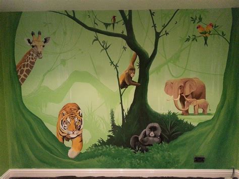 Girls Jungle Mural Jungle Mural For Children's Room Jungle Mural Enmore | Jungle mural, Mural ...