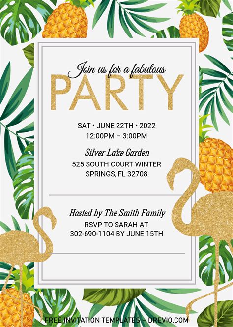 Tropical – B | Download Hundreds FREE PRINTABLE Birthday Invitation Templates Media