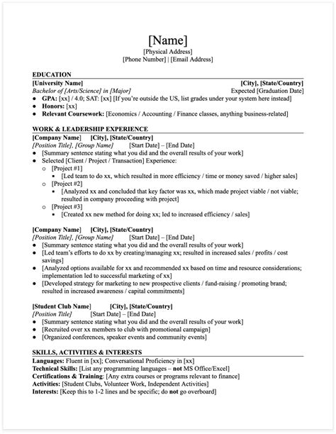 Resume Format Harvard Business School | Free Resume Templates