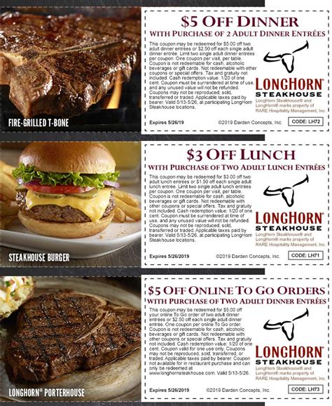 Printable Coupons For Longhorn Steakhouse - FreePrintable.me