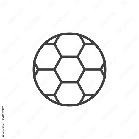 Soccer ball line icon, outline vector sign, linear style pictogram isolated on white. Football ...