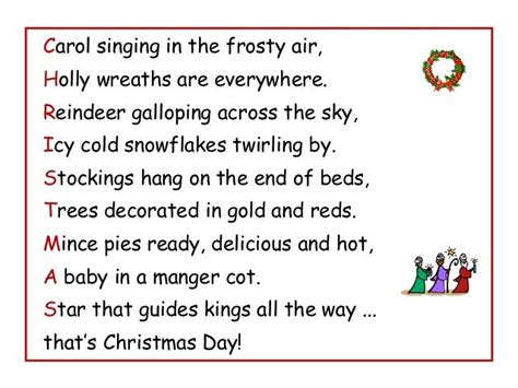 Christmas acrostic poetry