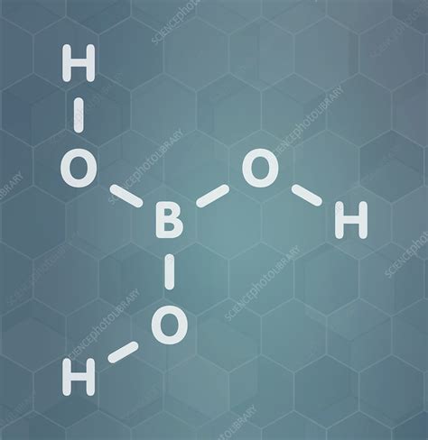 Boric acid molecule - Stock Image - C045/7259 - Science Photo Library