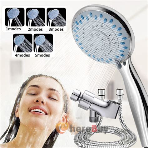 Dual Shower Head Combo | 12" Rain Shower Head | Handheld Shower Head w/ 5ft Hose | eBay