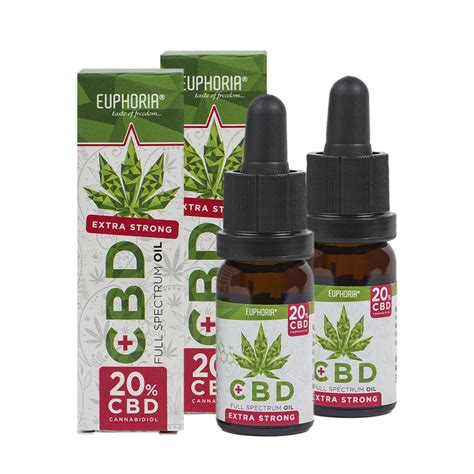 EUPHORIA CBD HEMP OIL 20%, 10 ML, 2000 MG CBD 2 PCS.