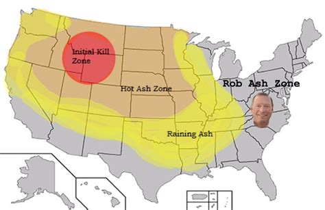 Yellowstone Volcano Eruption Radius