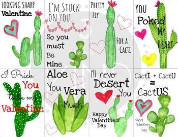 Cactus Printable Valentines Day Cards by Three of a Kind Co | TpT