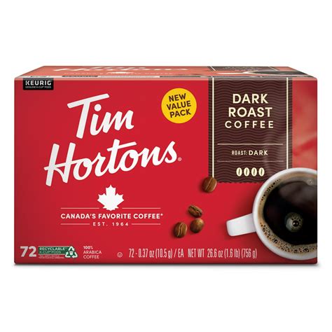 Tim Hortons Dark Roast K-Cup Coffee Pods 72 Count for Keurig Brewers - Walmart.com - Walmart.com